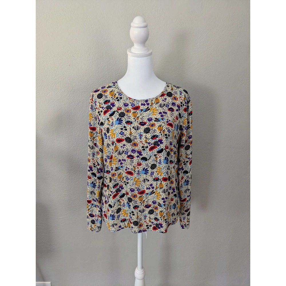 H&M Floral Abstract Long Sleeve Blouse